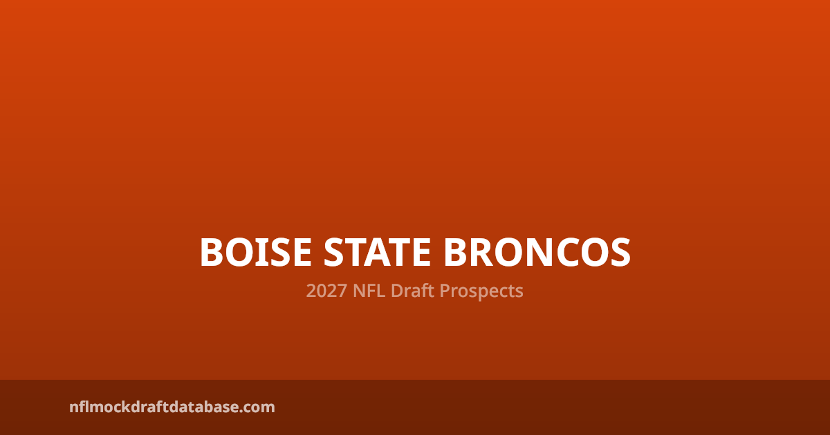 Boise State Broncos 2027 NFL Draft Prospects | NFL Mock Draft Database