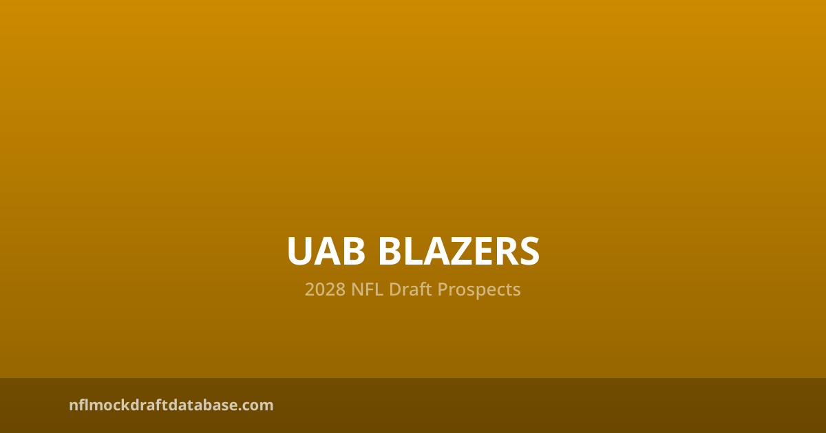 UAB Blazers 2028 NFL Draft Prospects | NFL Mock Draft Database
