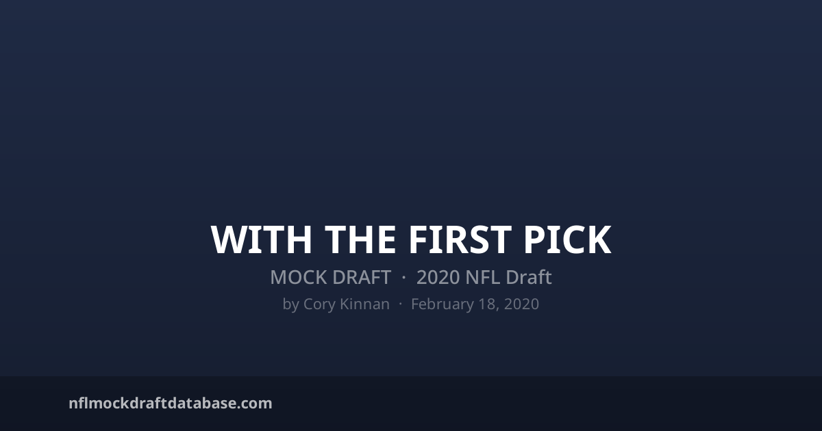 2020 NFL Mock Draft by Cory Kinnan (With The First Pick) | NFL Mock ...