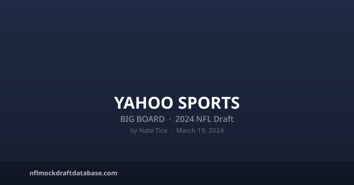 Yahoo Sports — 2024 NFL Draft Big Board | NFL Mock Draft Database