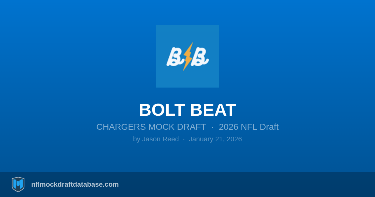 2026 Chargers Mock Draft by Jason Reed (Bolt Beat) | NFL Mock Draft ...