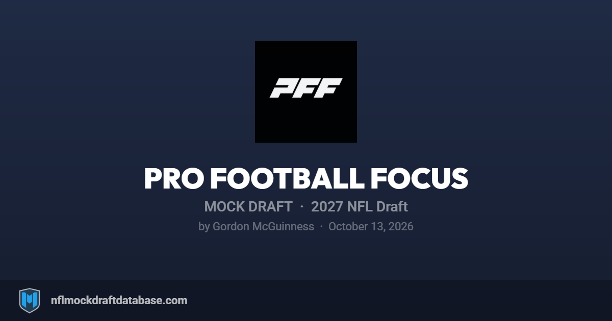 2027 NFL Mock Draft by Gordon McGuinness (Pro Football Focus)