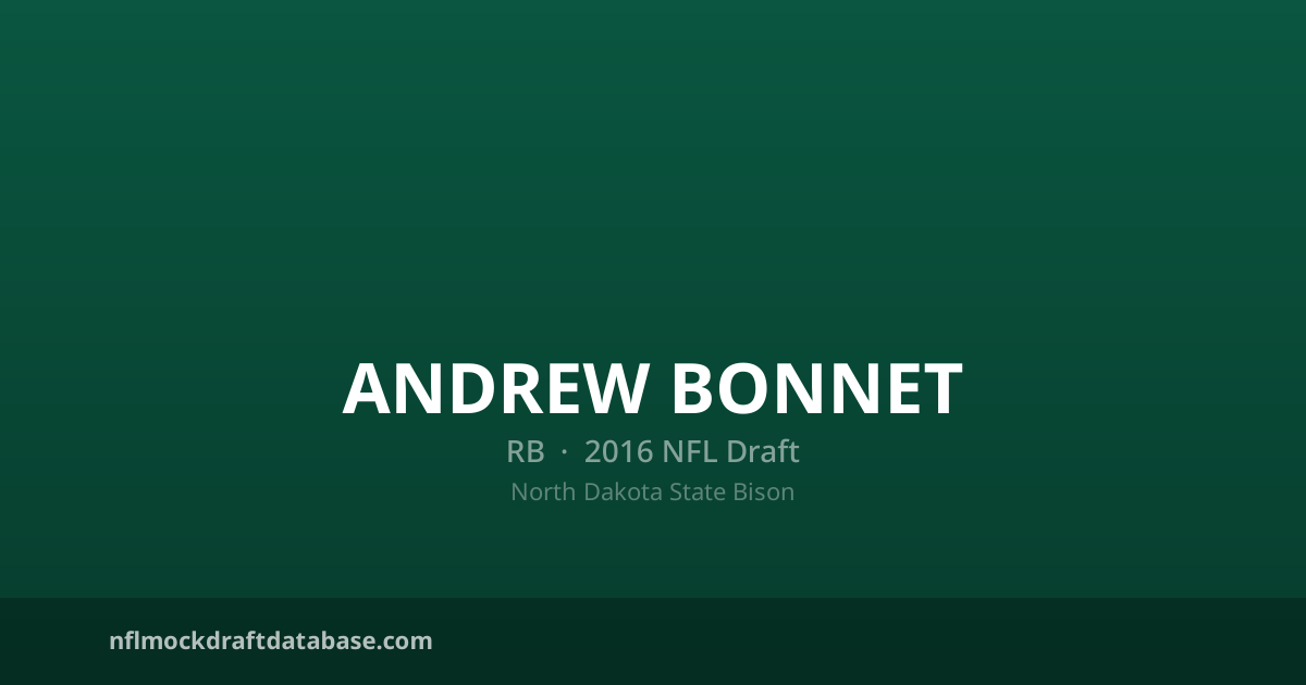 Andrew Bonnet 2016 NFL Mock Draft Profile — RB | NFL Mock Draft Database