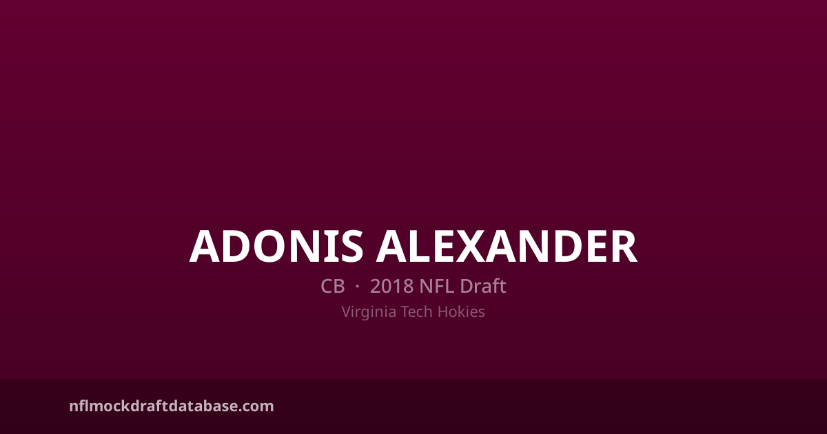 Adonis Alexander 2018 NFL Mock Draft Profile — CB | NFL Mock Draft Database