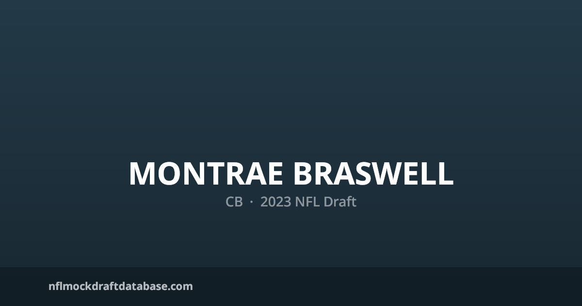 Montrae Rondrell Montrae Braswell 2023 NFL Mock Draft Profile — CB | NFL Mock Draft Database
