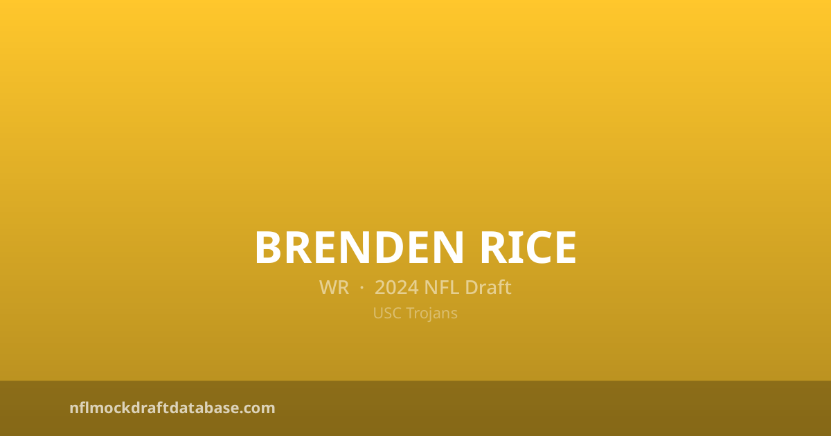Brenden Rice 2024 NFL Mock Draft Profile — WR | NFL Mock Draft Database