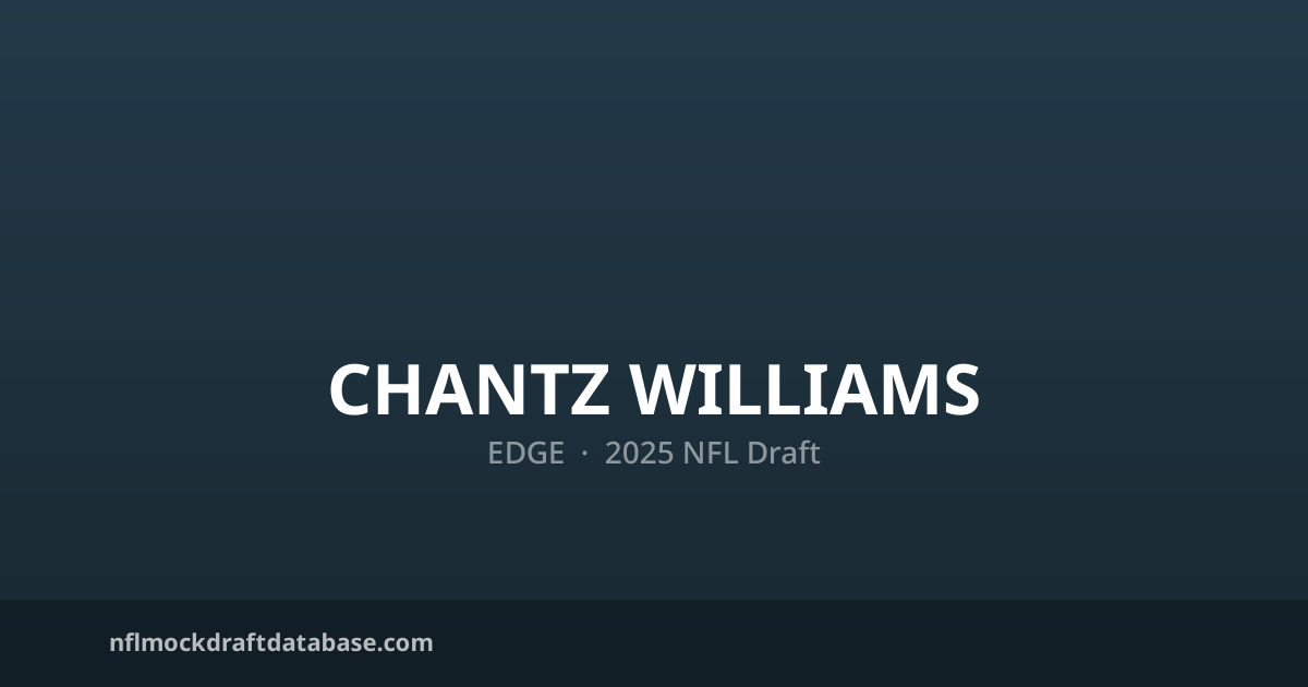 Chantz Williams 2025 NFL Mock Draft Profile — EDGE | NFL Mock Draft ...