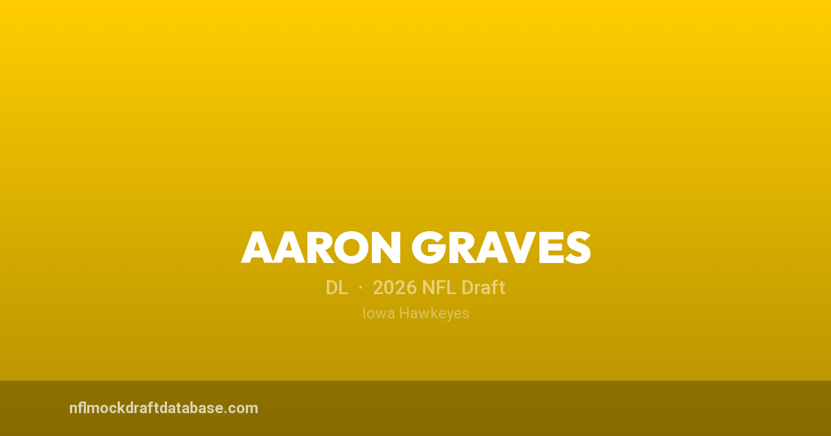 Aaron Graves 2026 NFL Mock Draft Profile — DL | NFL Mock Draft Database