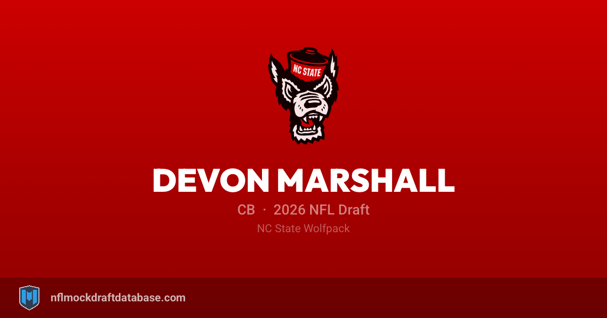 Devron Marshell Devon Marshall 2026 NFL Mock Draft Profile — CB | NFL Mock Draft Database