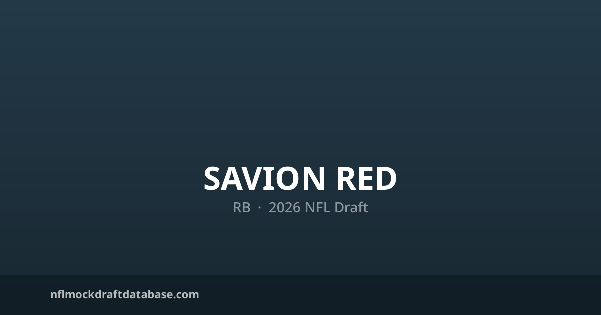 Red Riser Png Savion Red 2026 NFL Mock Draft Profile — RB | NFL Mock Draft Database