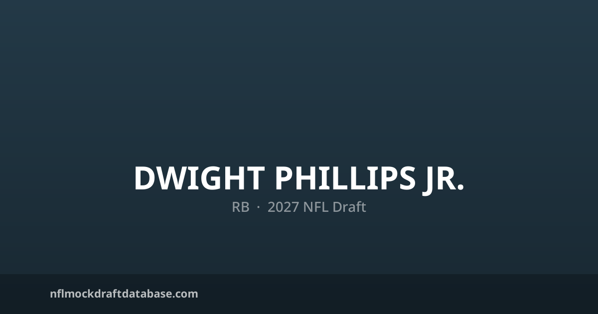 Dwight Phillips Jr. 2027 NFL Mock Draft Profile — RB | NFL Mock Draft ...