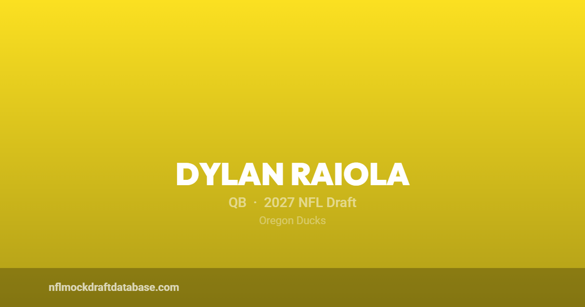 Dylan Raiola 2027 NFL Mock Draft Profile — QB | NFL Mock Draft Database