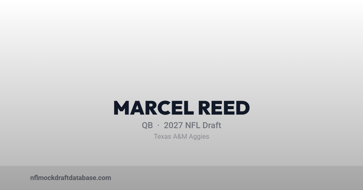 Marcel Reed Draft Marcel Reed 2027 NFL Mock Draft Profile — QB | NFL Mock Draft Database