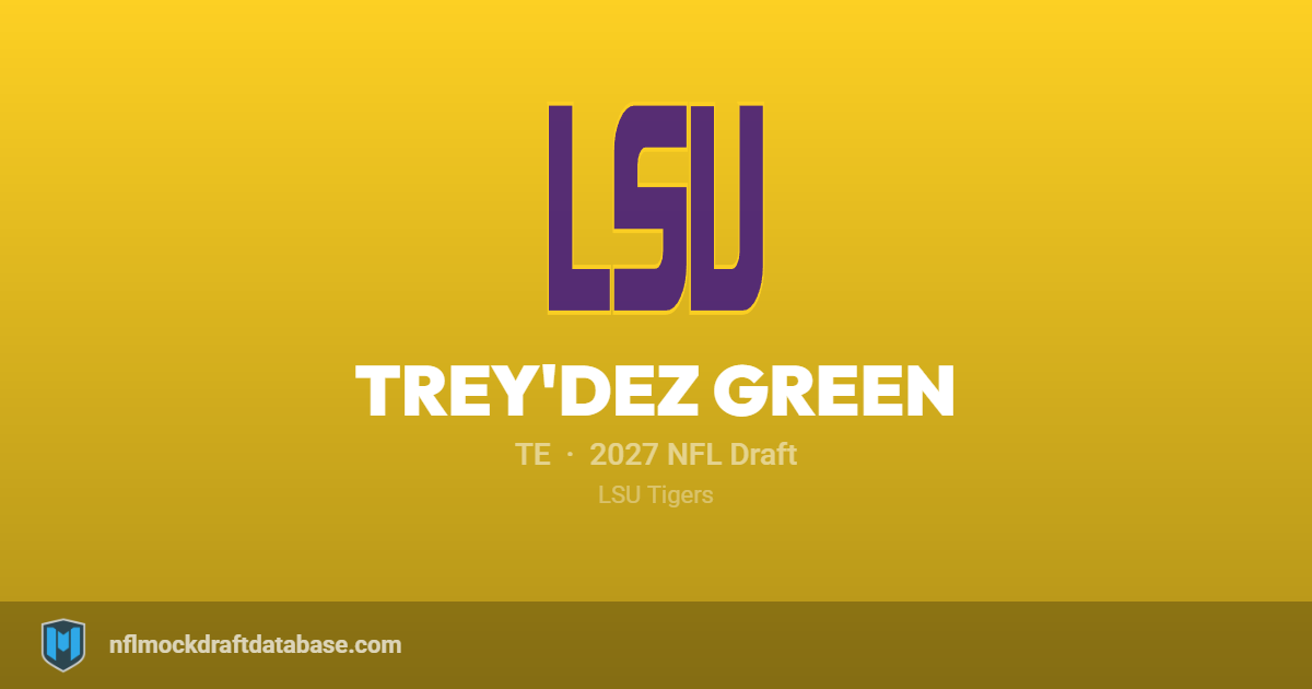 Trey'Dez Green 2027 NFL Mock Draft Profile — TE | NFL Mock Draft Database