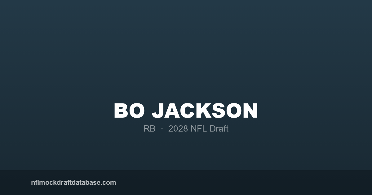 Bo Jackson 2028 NFL Mock Draft Profile — RB | NFL Mock Draft Database