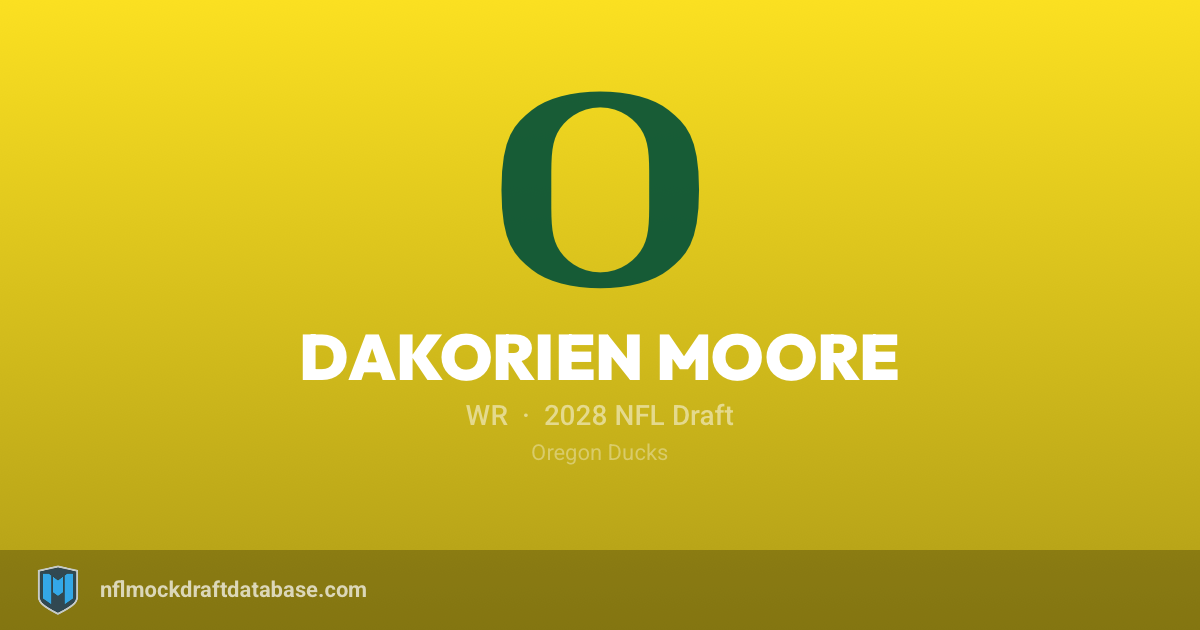 Dakorien Moore 2028 NFL Mock Draft Profile — WR | NFL Mock Draft Database
