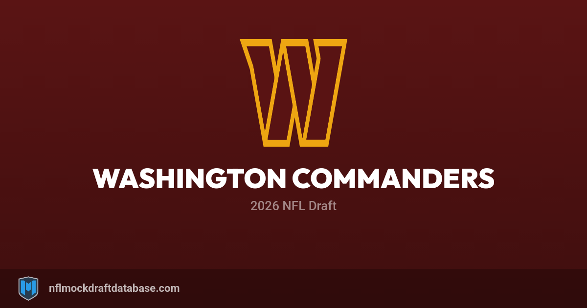 Washington Commanders 2026 NFL Mock Draft Picks | NFL Mock Draft Database